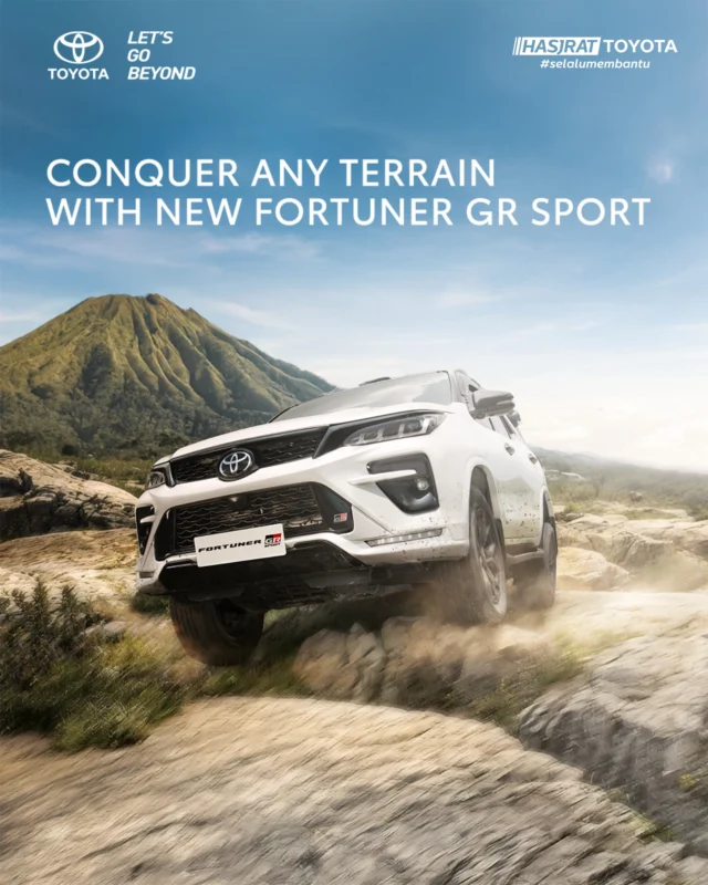 Weekend escape? Jalur ekstrim? Gas terus! Dengan New Fortuner GR Sport, kalian punya partner yang tangguh. Bukan cuma gaya… tapi juga daya!

#NewFortunerGRSport #GRSport #SobatHasjrat #SelaluMembantu #ToyotaIndonesiaCommunity #InfoToyota #HasjratToyota #ToyotaIndonesia #manado #ternate #sulawesi #maluku #papua #papuabarat