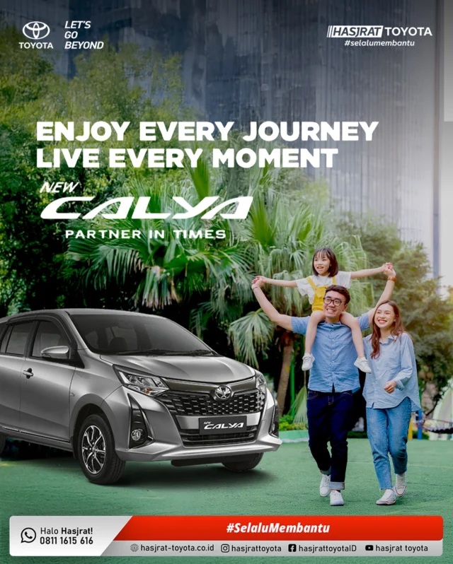 Nikmati jo tiap perjalanan, hidupkan tiap momen deng New Calya!

Ini oto memang pe partner setia for keluarga ngana. Dari rumah sampe mo kapa jo, semua happy! 🚗❤️

📞 Mau test drive atau info lebih lengkap?
Langsung jo hubungi Halo Hasjrat di 0811-1615-616
Atau datang ke Dealer Hasjrat Toyota terdekat!

#NewCalya #Calya #MobilToyota #BeliMobil #SobatHasjrat #SelaluMembantu #ToyotaIndonesiaCommunity #InfoToyota #HasjratToyota #ToyotaIndonesia #manado #ternate #sulawesi #maluku #papua #papuabarat